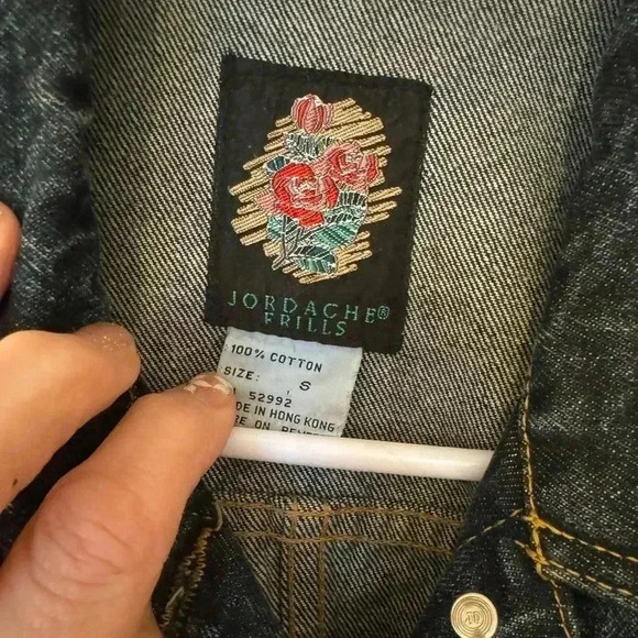 Vintage Jordache Frills (Made in Hong Kong) fitted jean jacket Size Small - Picture 3 of 12